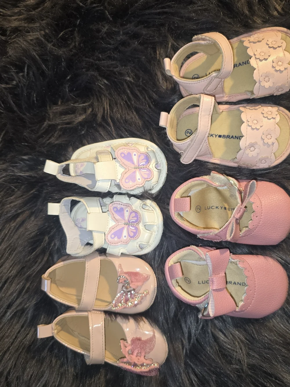 Lucky Brand Pink & White Toddler Sandal and Shoe Bundle